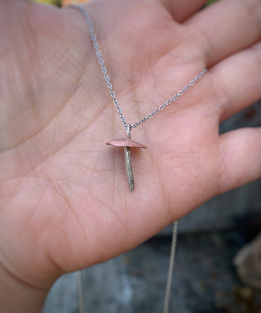 3D Mushroom Sculpture Necklace