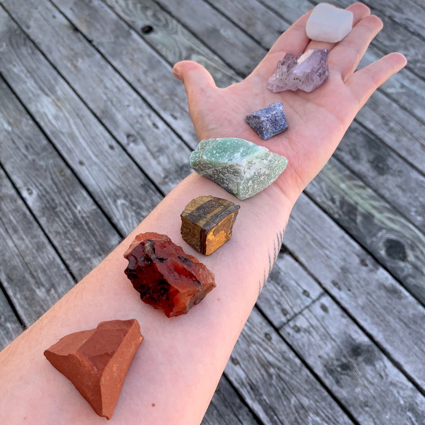 Chakra Raw Crystal Set