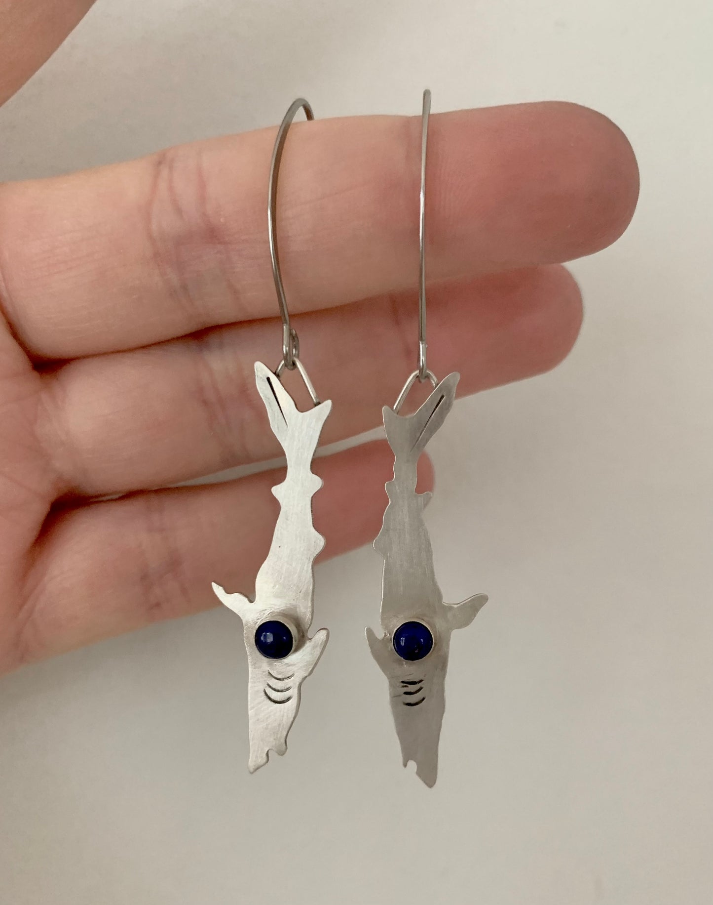 Shark & Lapis Dangle Earrings