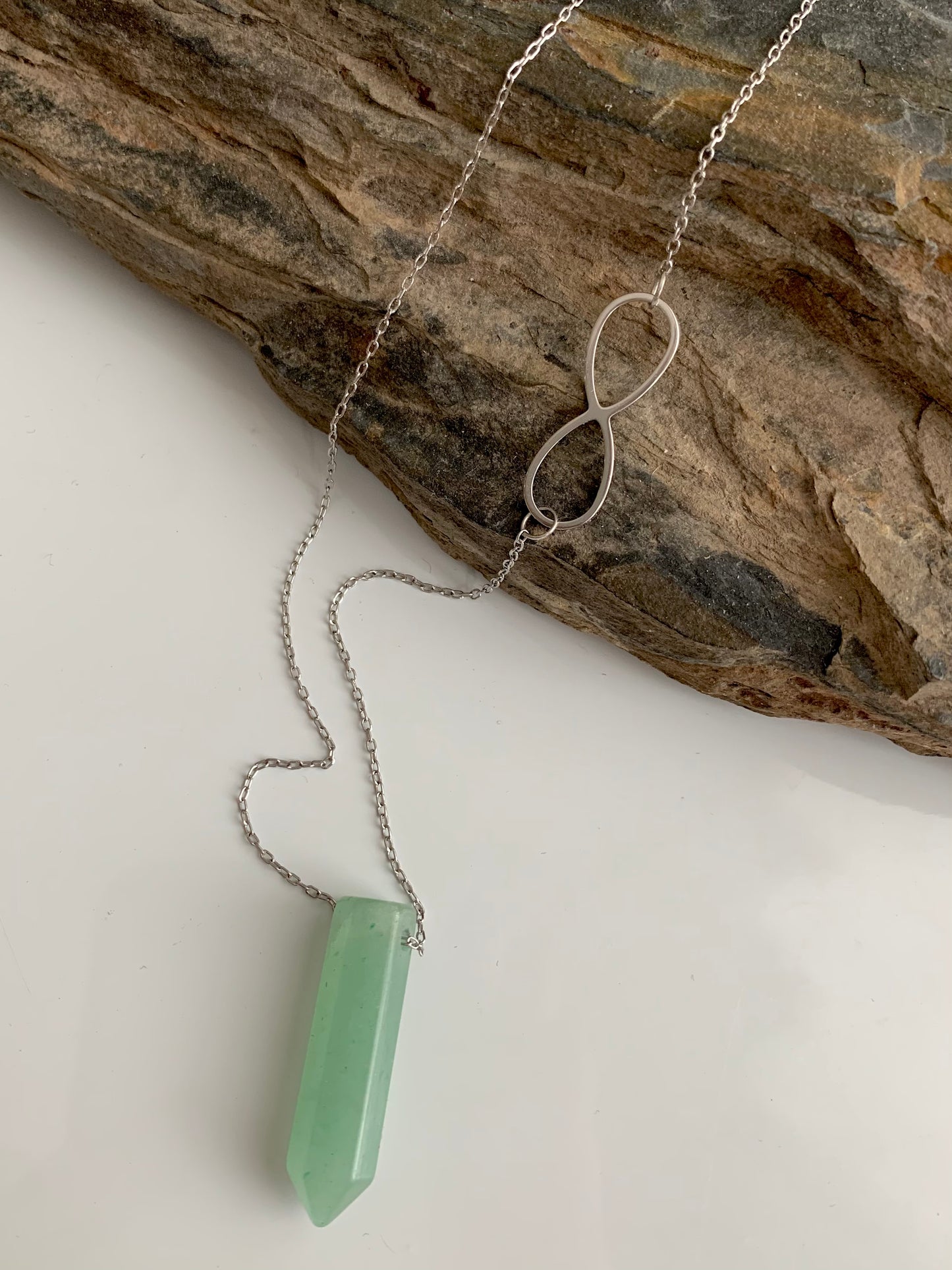 Infinity Green Aventurine Necklace