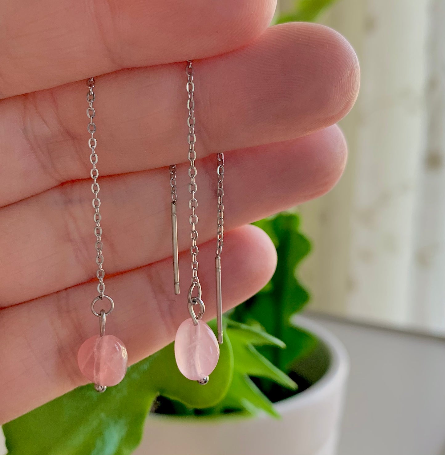 Rose Quartz Threaders
