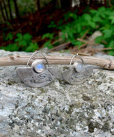 Rabbit & Moonstone Dangle Earrings