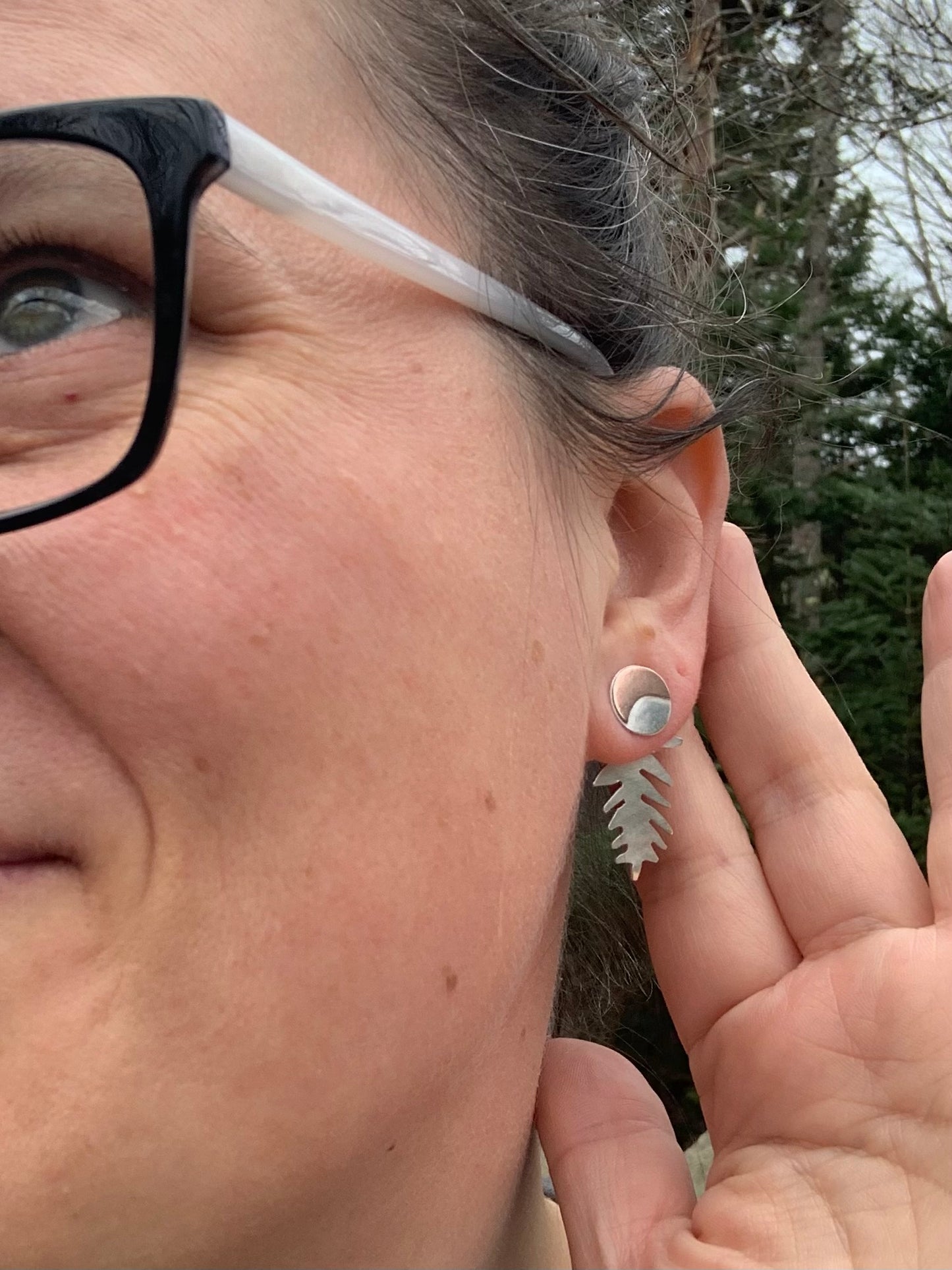 Fern Ear Jacket & Copper Moon Studs