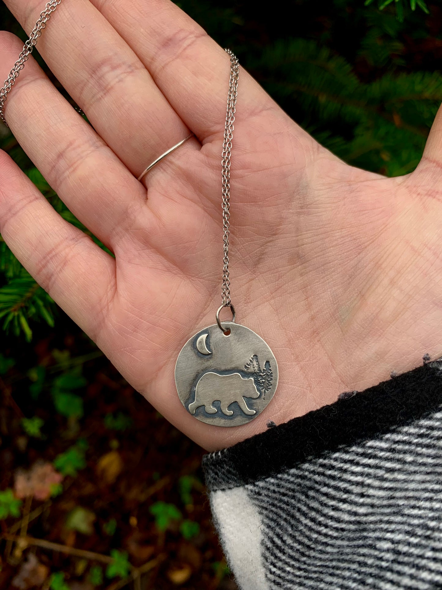 "The Wild" Bear & Paw Double Sided Necklace