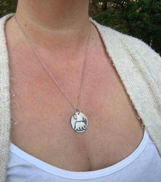 "The Wild" Bear & Paw Double Sided Necklace