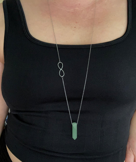 Infinity Green Aventurine Necklace