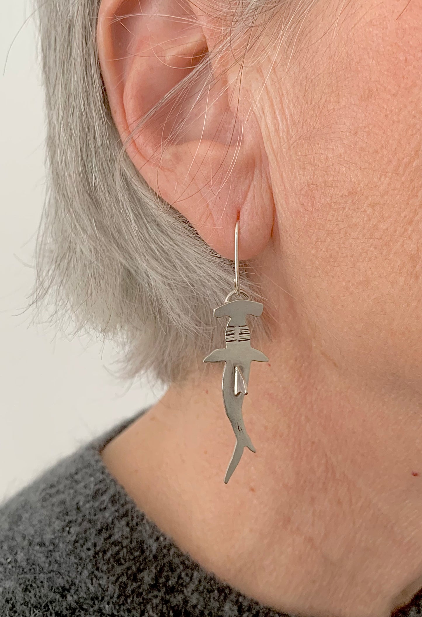 Hammerhead Shark & Amazonite Earrings