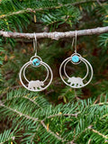 "The Wild" Bear Hoops with Natural Tibetan Turquoise Stones