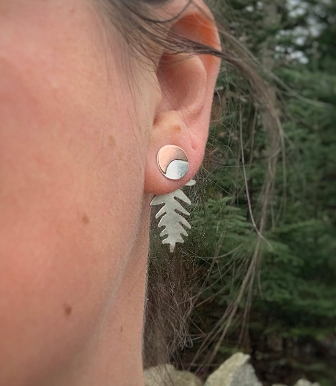 Fern Ear Jacket & Copper Moon Studs