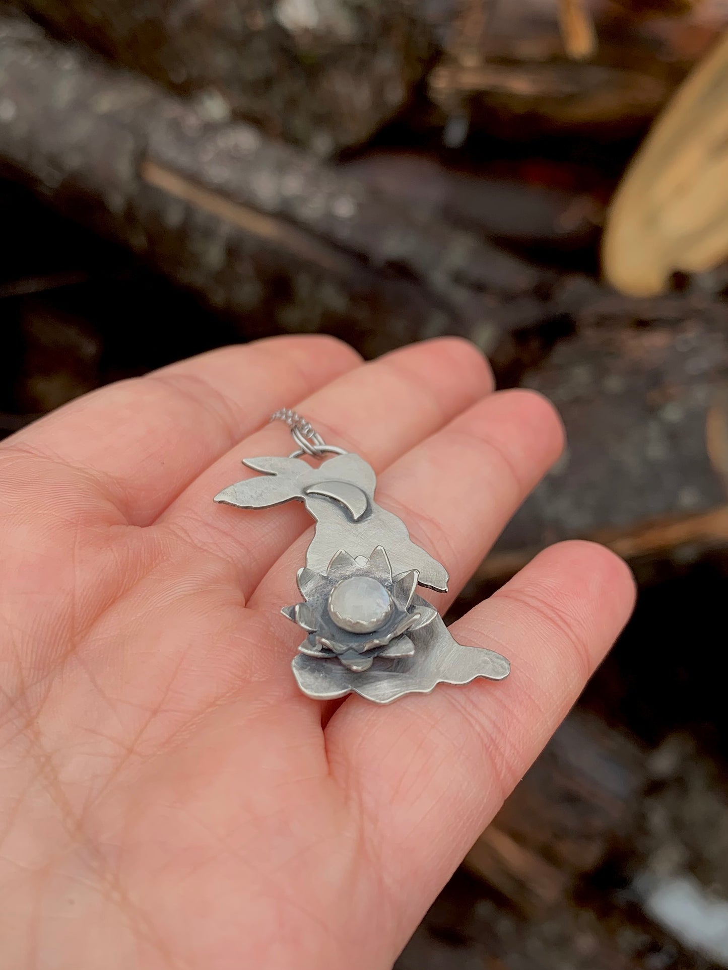 Rabbit & Lotus Pendant