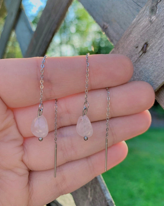 Rose Quartz Threaders